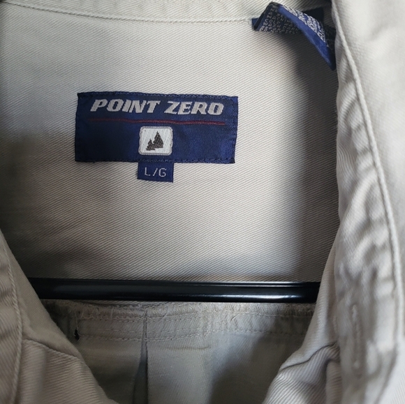 Point Zero Tan Button-Up Shirt , Size Large - Picture 5 of 6
